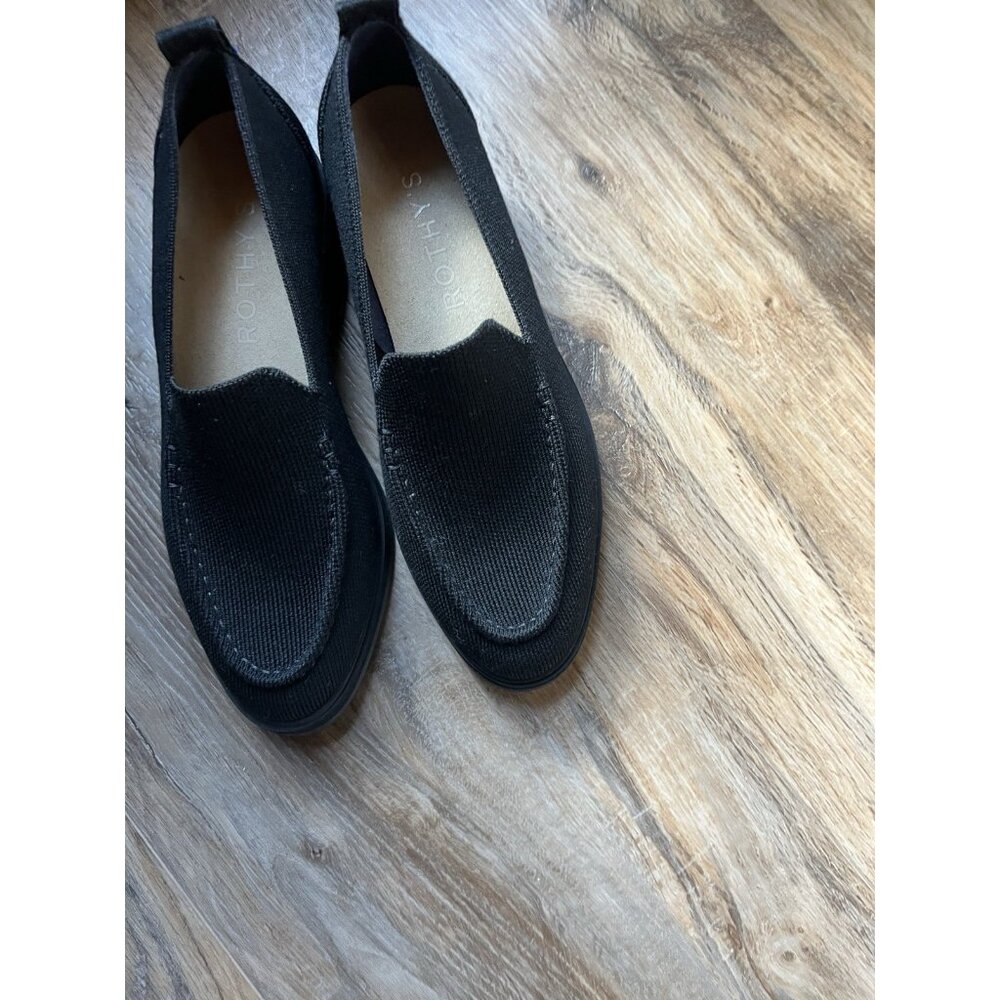 Rothy’s Lug Loafer Onyx Black Merino Wool Slip-ons Sz 6.5 - Picture 5 of 11